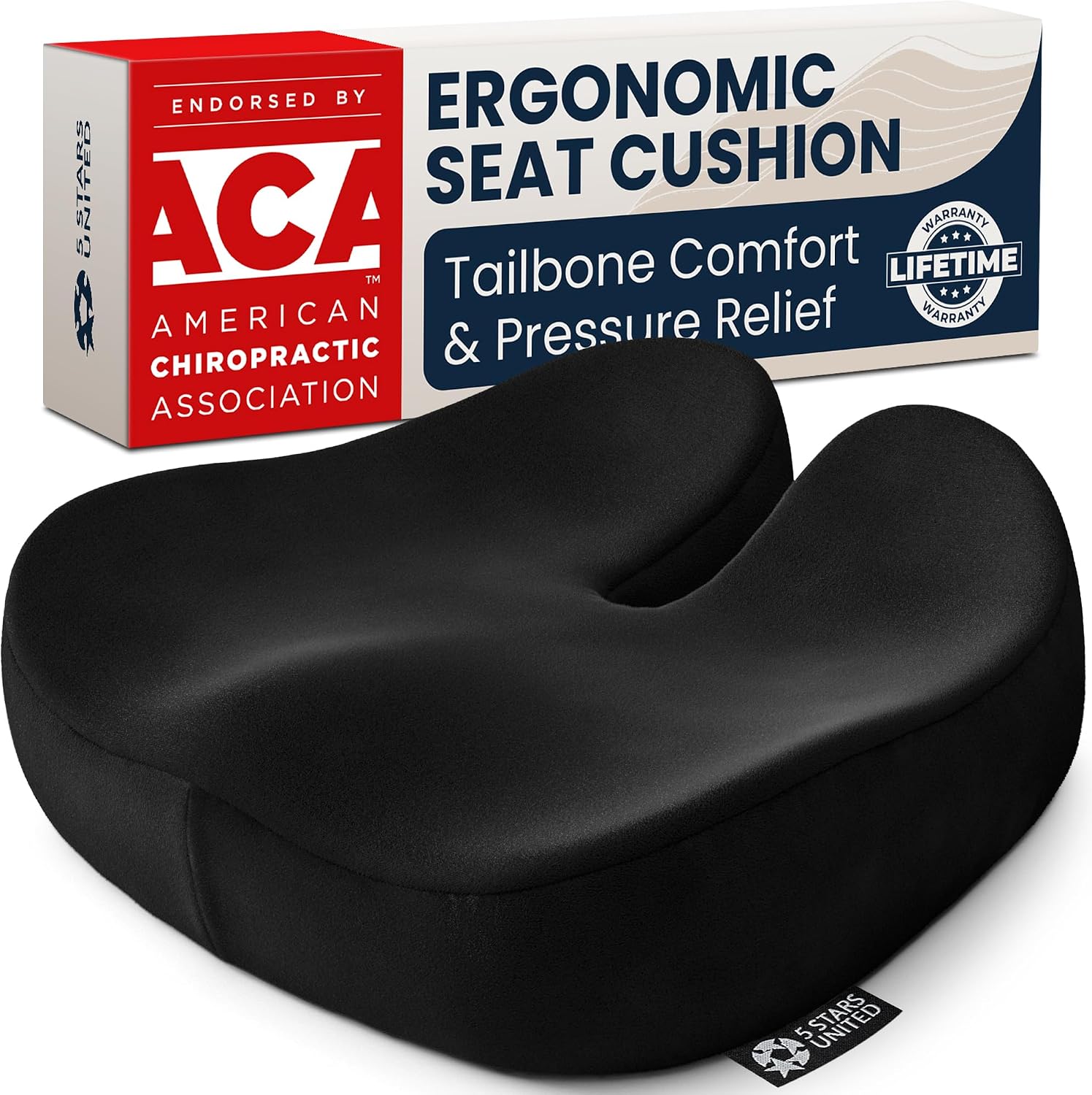 5 STARS UNITED Memory Foam Seat Cushion
