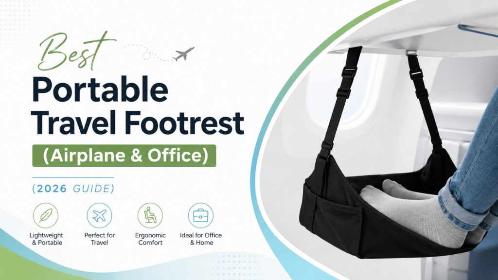 Best portable travel footrest for airplane and office comfort with a foot hammock