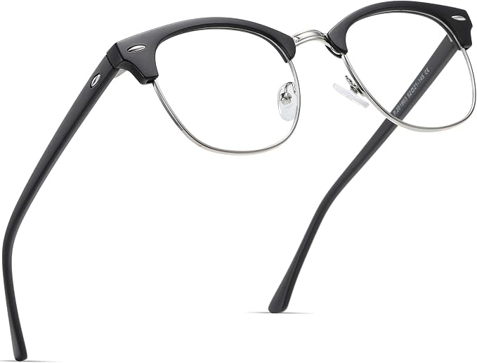 AOMASTE Vintage Half Frame Blue Light Glasses