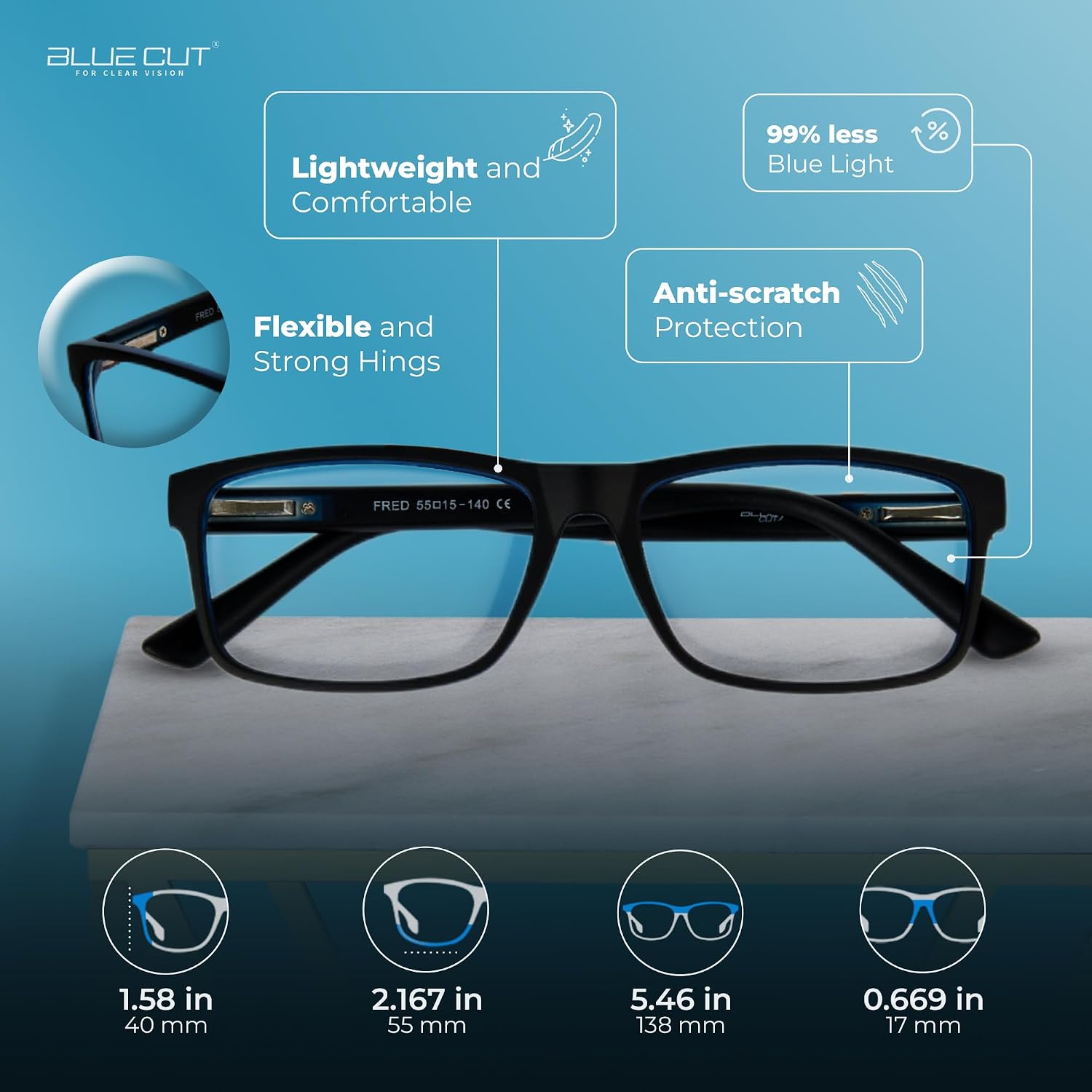 BLUE CUT Blue Light Blocking Glasses