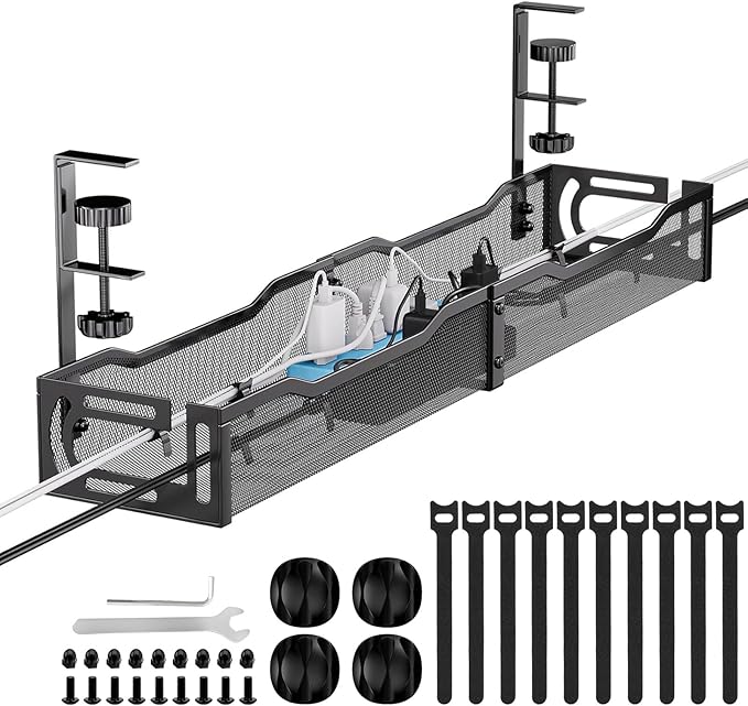 Mzmaxy 25 Inch Cable Management Under Desk Tray