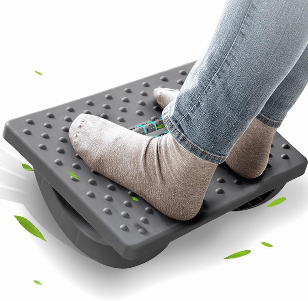 CasaZenith compact rocking footrest with roller massage for under desk use