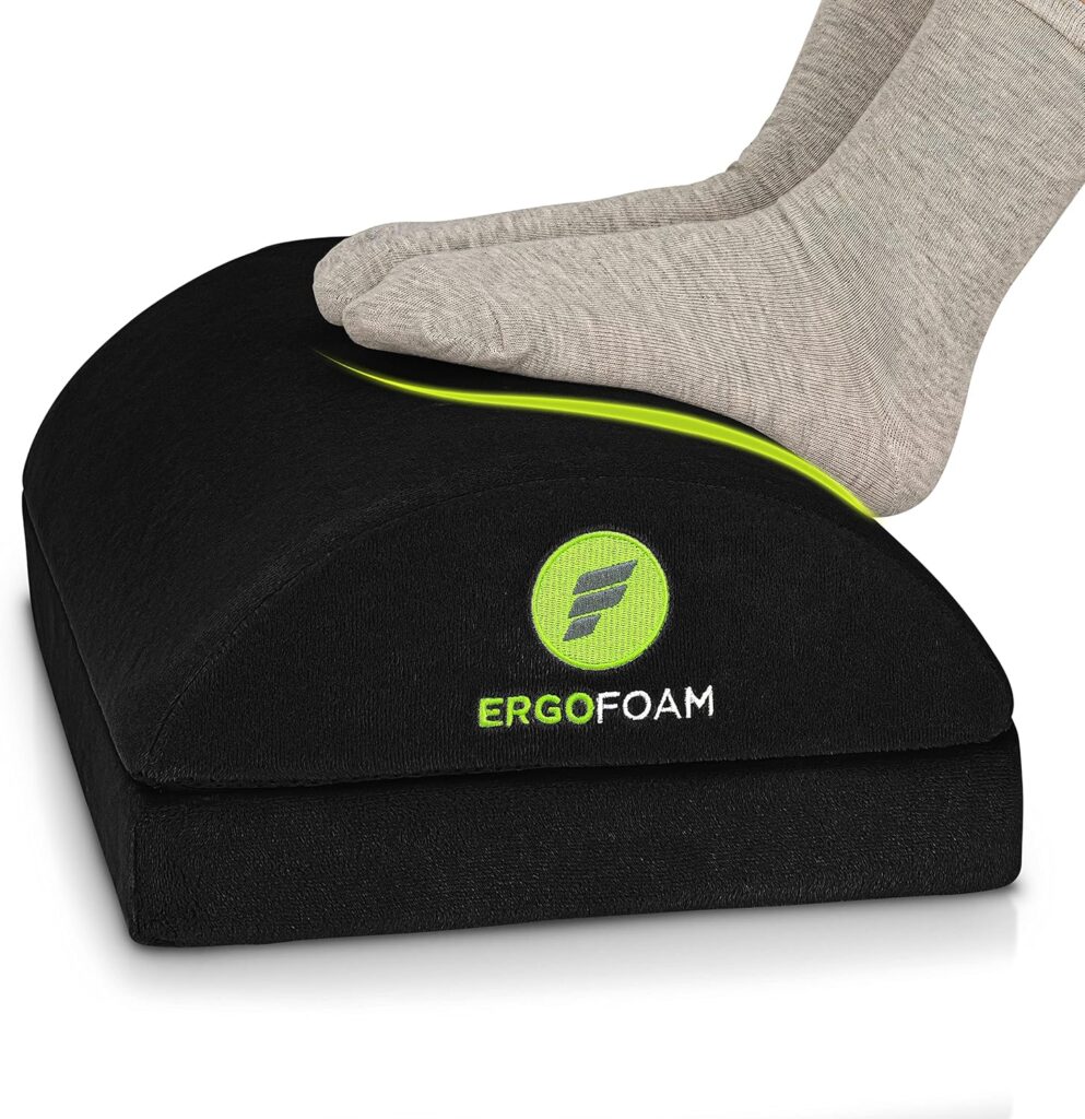 ErgoFoam high density foam footrest with velvet cover
