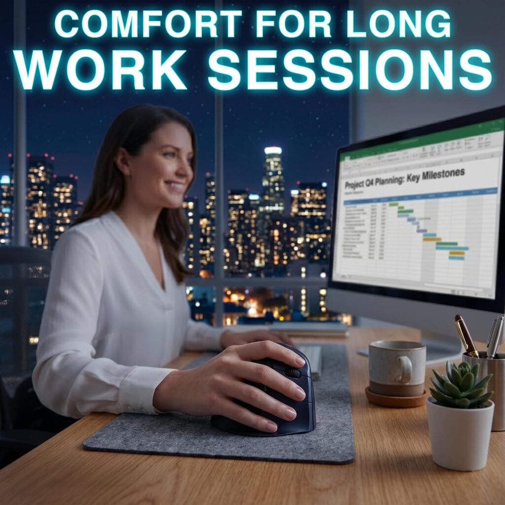 Evoluent – Inventor of the Vertical Mouse – VM4RW Ergonomic Vertical Mouse Right Hand Regular Size Wireless USB, Sculpted for Comfort, Reduces Wrist Strain