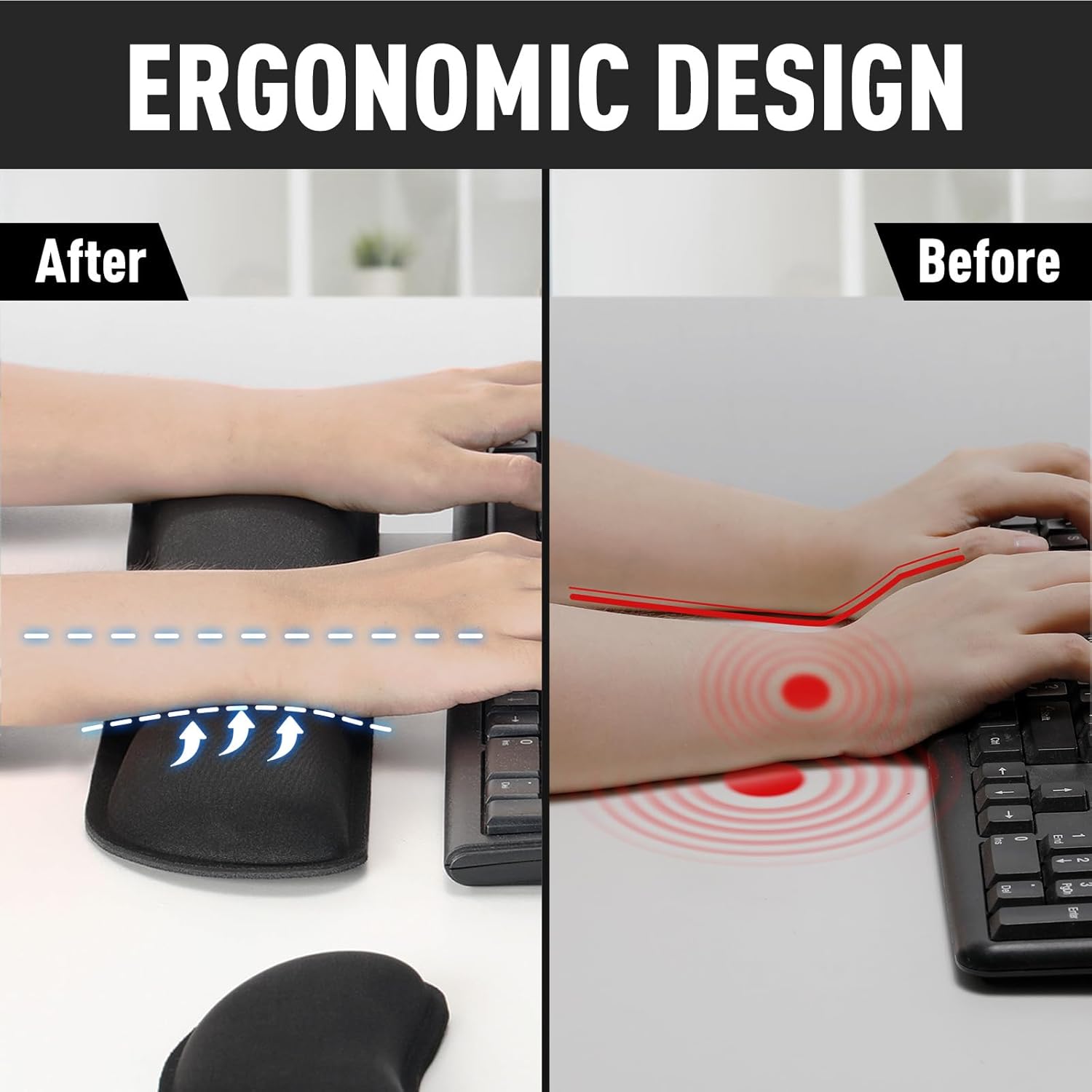 Gimars Memory Foam Wrist Rest Set