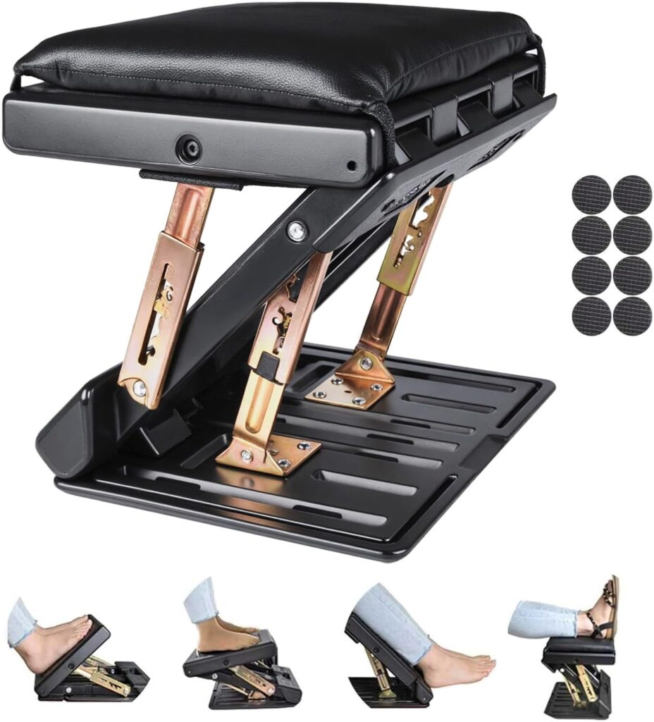 Leermart foldable under desk footrest with removable cushion and massage balls