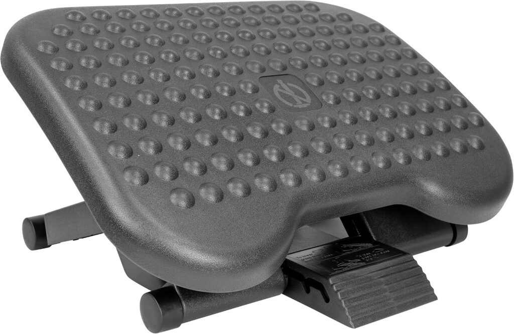 Mount-It! footrest with foot pedal height adjustment and tilt platform