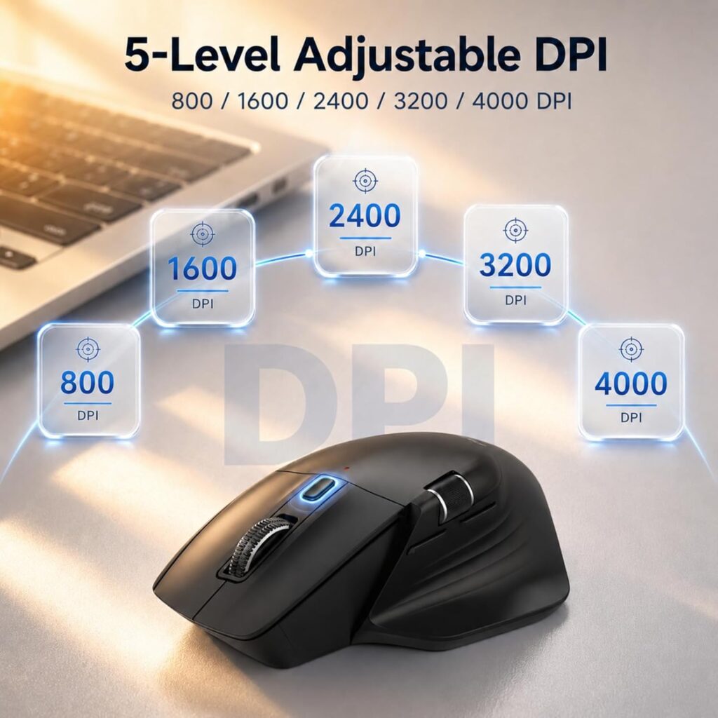 PHILIPS Ergonomic Wireless Mouse, Multi-Device Bluetooth