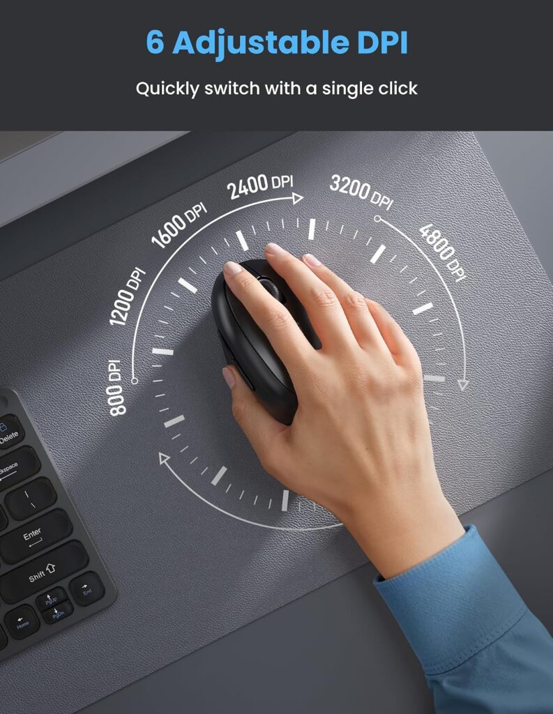 TECKNET Ergonomic Mouse, Bluetooth Wireless Vertical Mouse