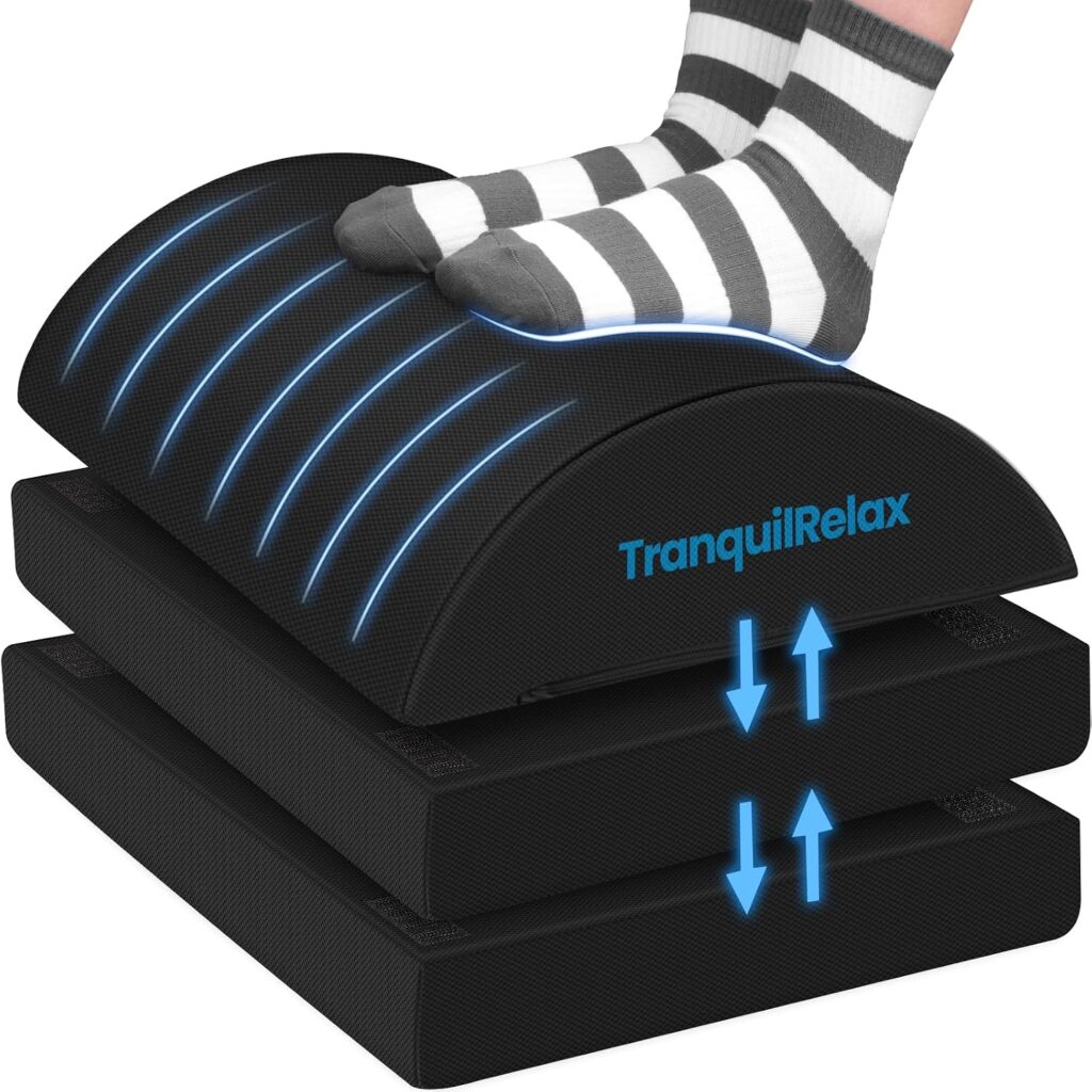 TranquilRelax layered foam footrest with rocking function under desk