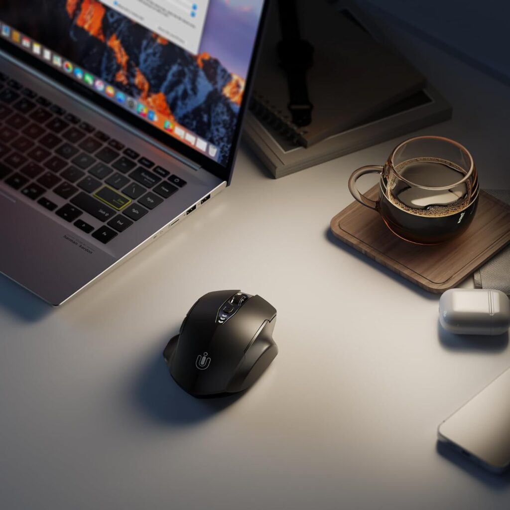 Uineer Wireless Mouse, 2.4GHz Rechargeable Computer Mouse