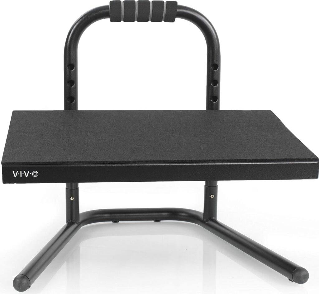 VIVO steel frame height adjustable footrest for sit to stand desk, black