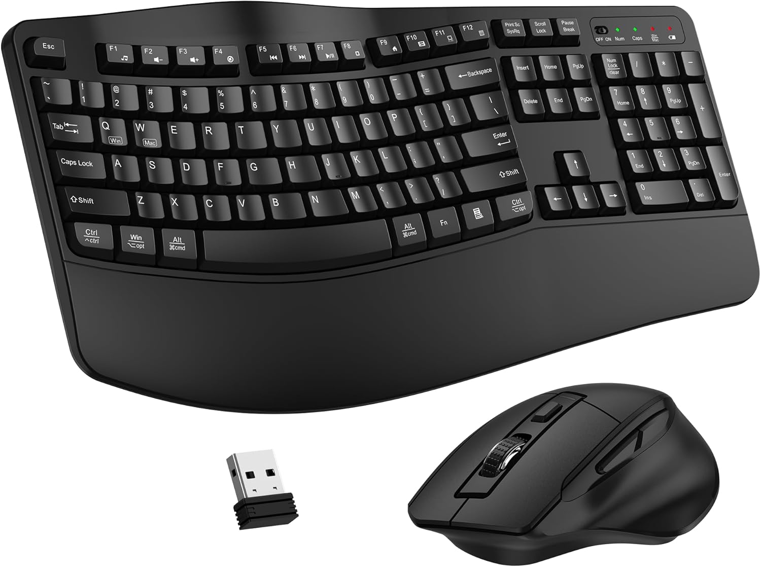 ULSOU Wireless Ergonomic Keyboard and Mouse Combo