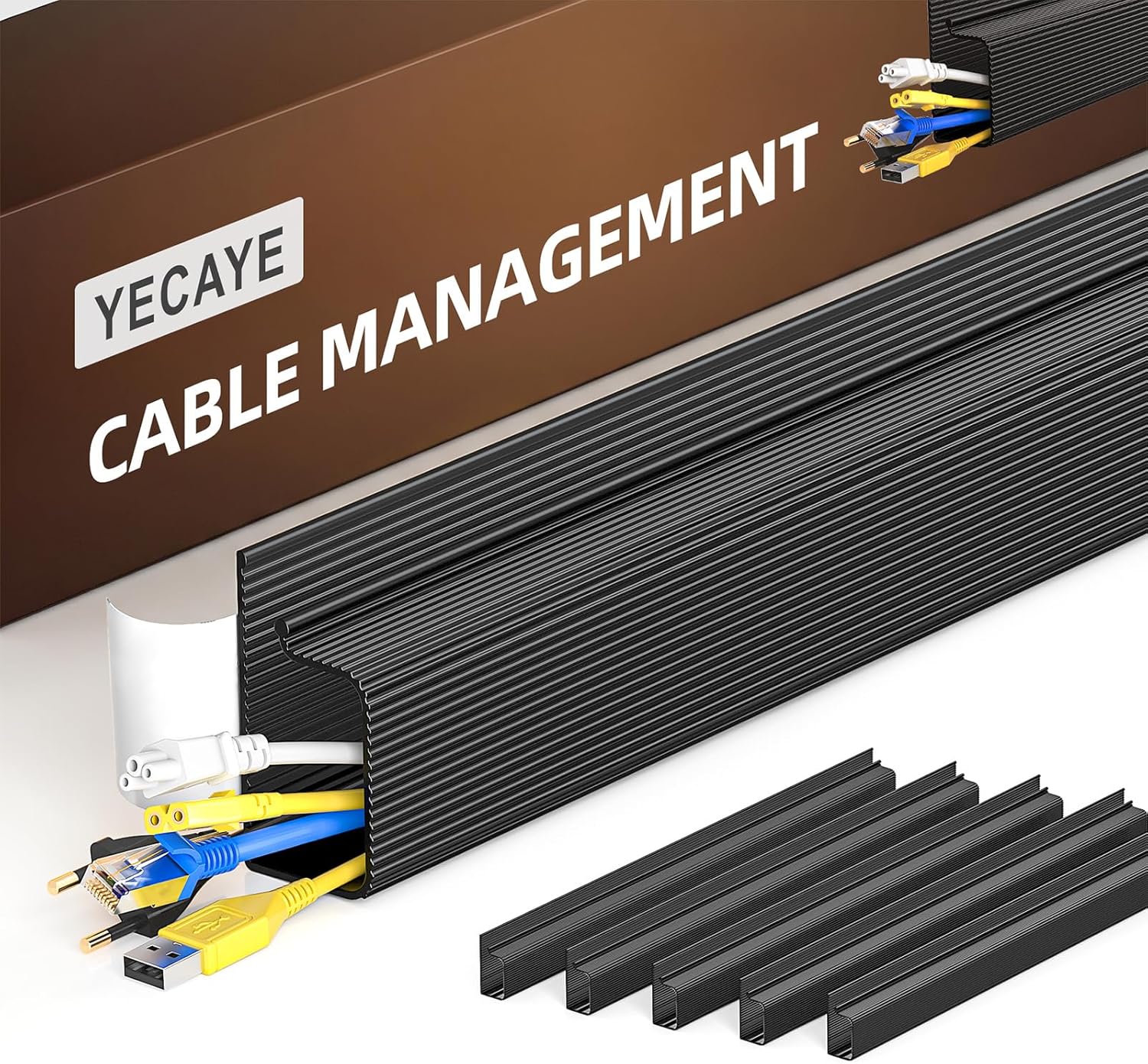 YECAYE Cable Management J-Channel 6-Pack