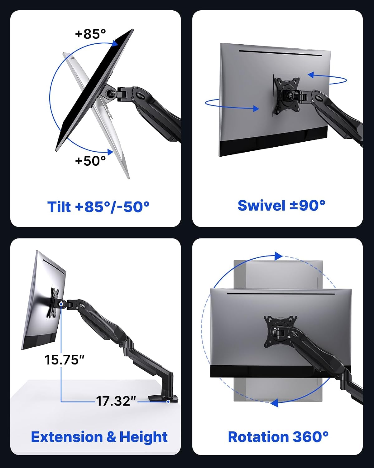 HUANUO FlowLift Single Monitor Mount