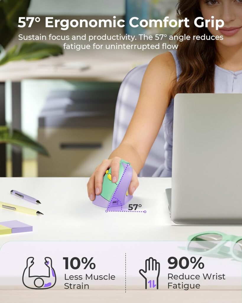 eenda MOU-302 Wireless Bluetooth Ergonomic Vertical Mouse with Volume Knob