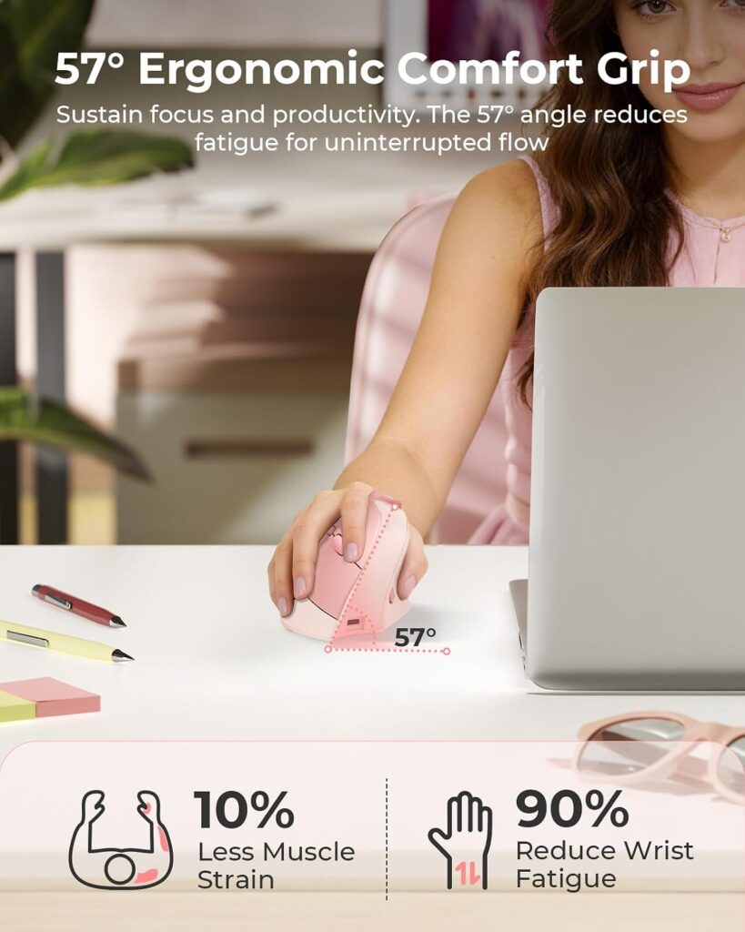 seenda MOU-302 Wireless Bluetooth Ergonomic Vertical Mouse with Volume Knob