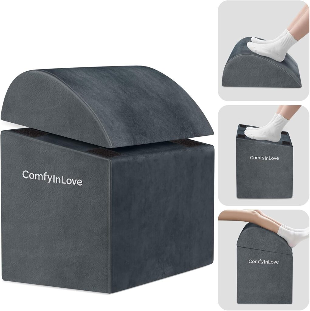 ComfyInLove Foot Rest for Under Desk with 3 Heights Dark Grey