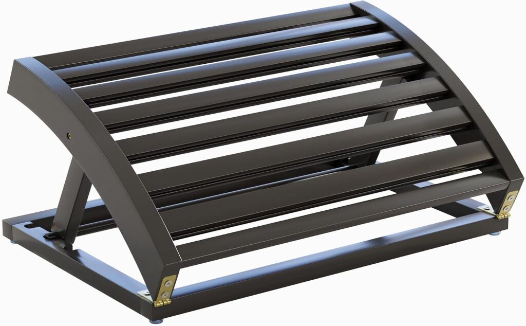 Zri Bamboo adjustable black bamboo footrest for office and couch