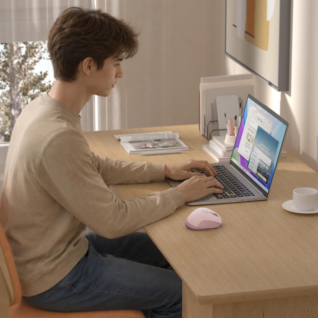 INFINMIND Wireless Bluetooth Side Scroll Mouse with Multi-Device