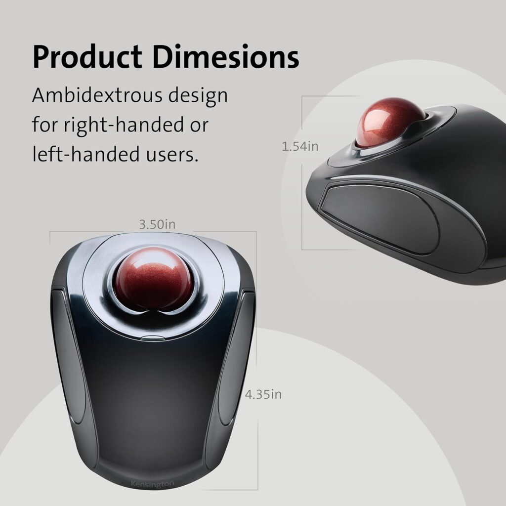 Kensington Orbit Wireless Trackball Mouse with Touch Scroll Ring