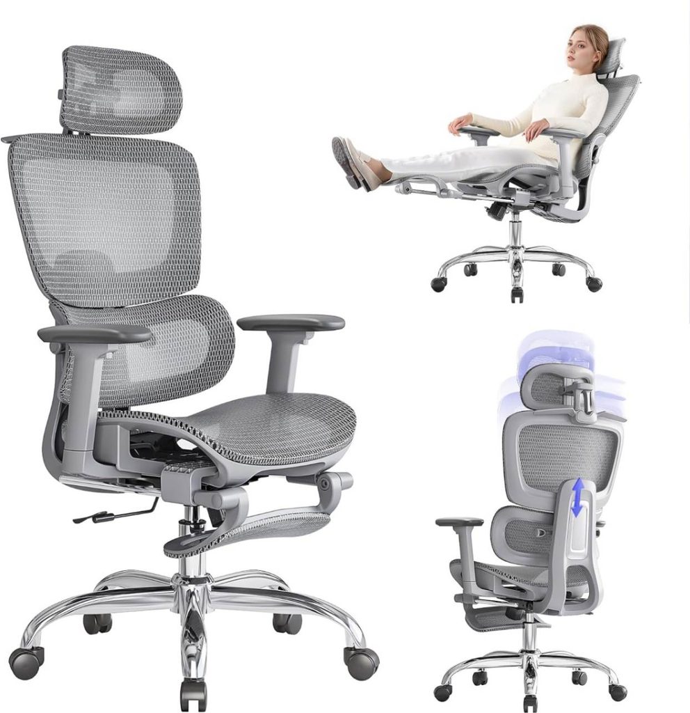 LarkLeaves Ergonomic Office Chair with Footrest