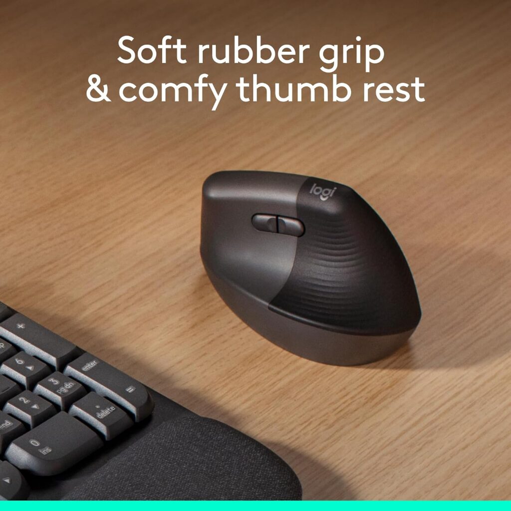 Logitech Lift Vertical Ergonomic Wireless Mouse - Graphite