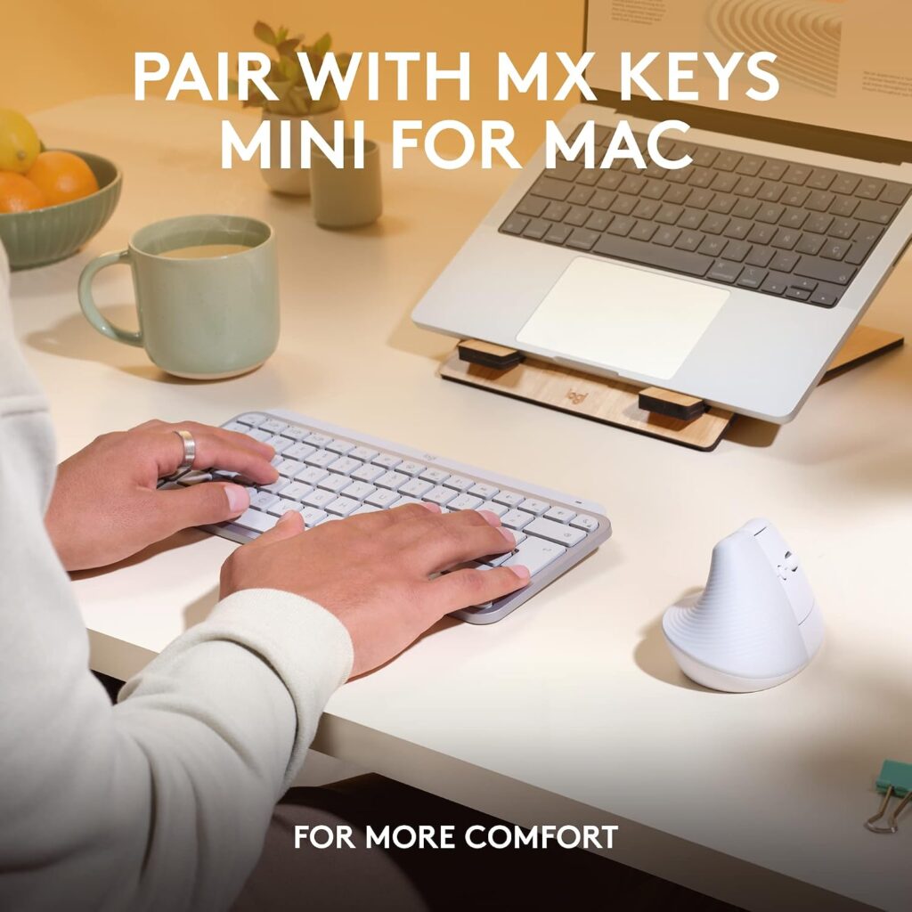 Logitech Lift for Mac Vertical Ergonomic Wireless Mouse - Off White