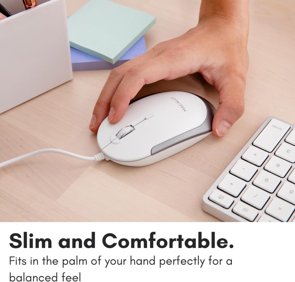 Macally Silent Wired Mouse