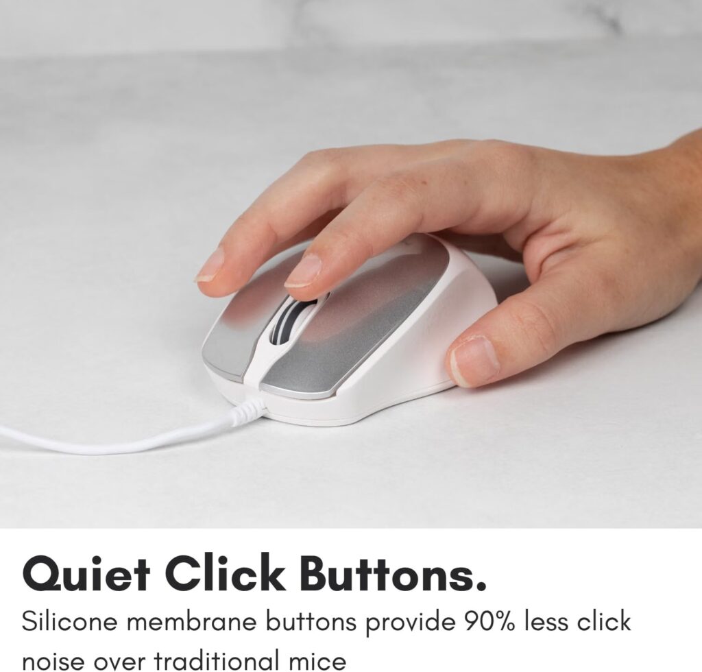 Macally USB C Mouse for Mac - Precise, Comfortable, and Quiet - Wired Type C Mouse for MacBook Pro