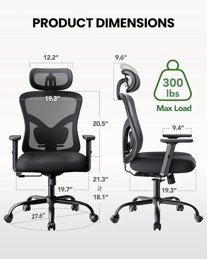 Marsail Ergonomic Office Chair (Contoured Headrest Model)
