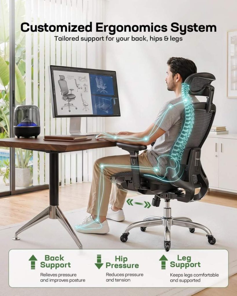 Marsail Ergonomic Office Chair with Sliding Seat Depth