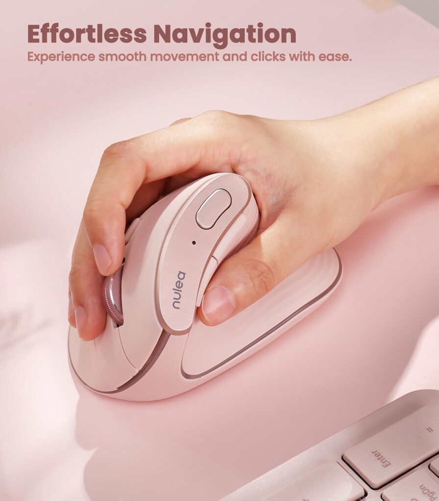 Nulea Ergonomic Vertical Wireless Mouse with 6 Buttons and 3 Adjustable DPI