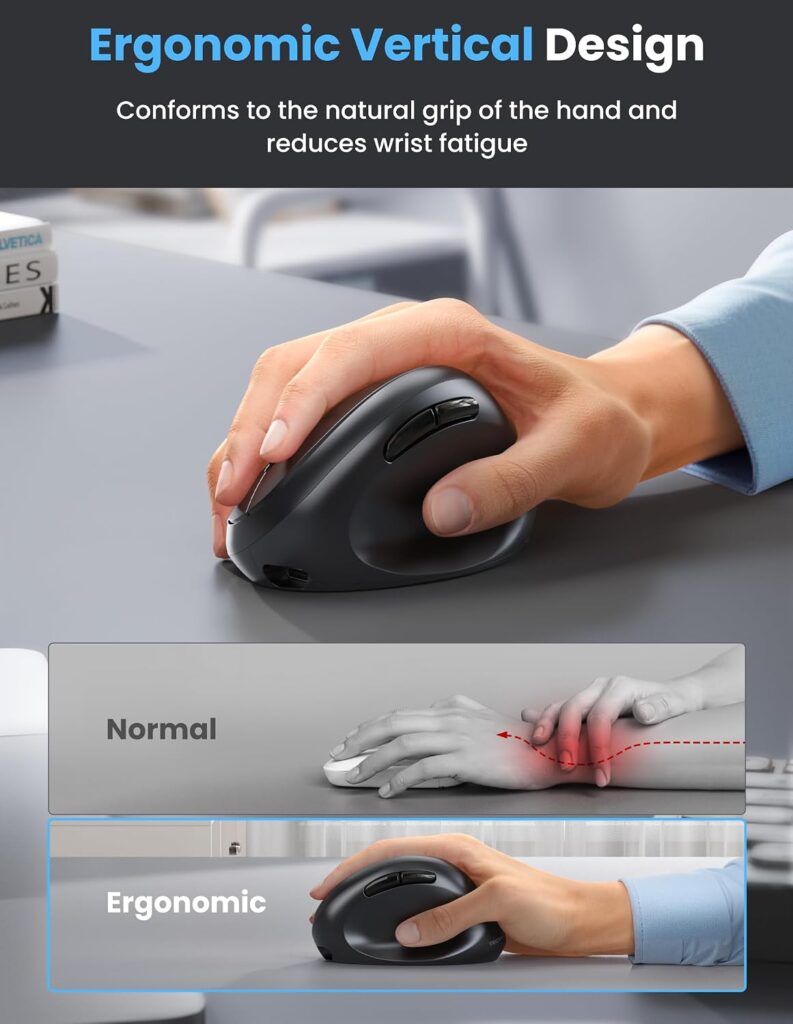 TECKNET Ergonomic Mouse, Bluetooth