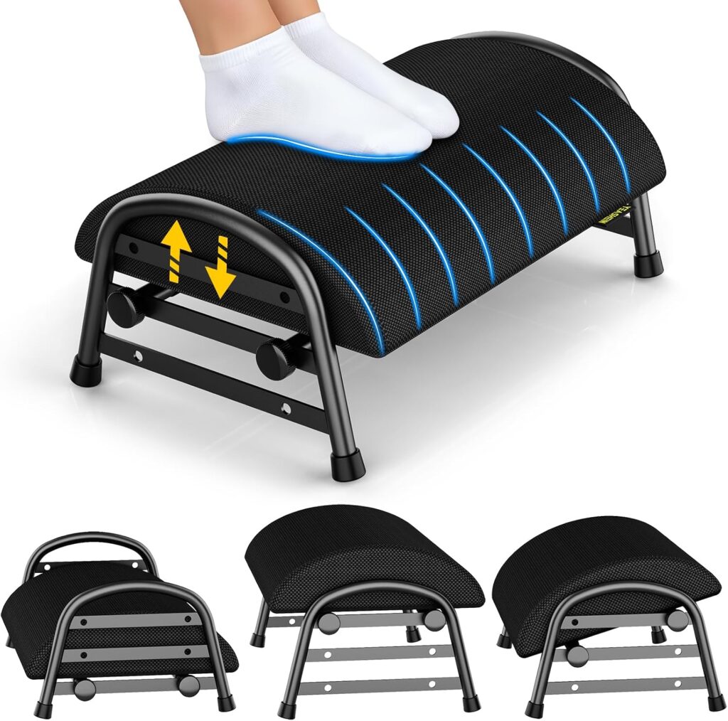 YEASHEIN adjustable footrest with memory foam cushion and steel frame