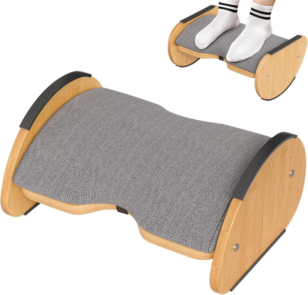 Amazer Bamboo Under Desk Footrest with Cushion: Best for a Softer Feel