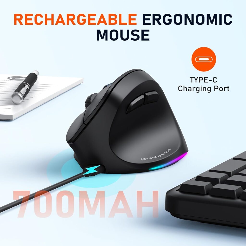 MEETION Ergonomic Wireless Vertical Mouse