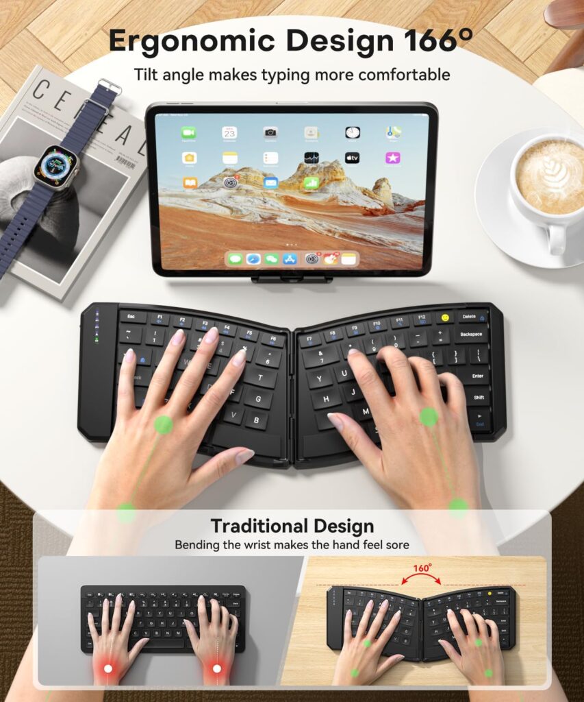 Omikamo Ergonomic Foldable Bluetooth Keyboard