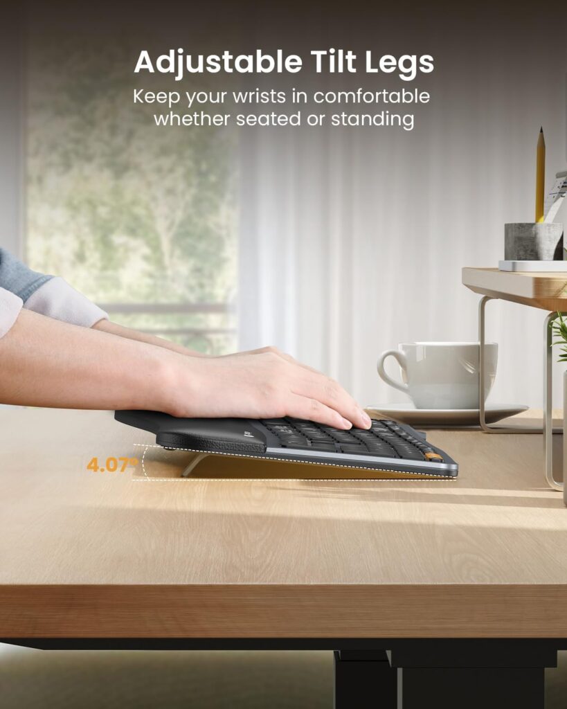 ProtoArc EK01 Plus Backlit Bluetooth Ergonomic Keyboard