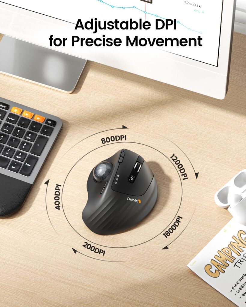 ProtoArc EM01 NL Wireless Trackball Mouse