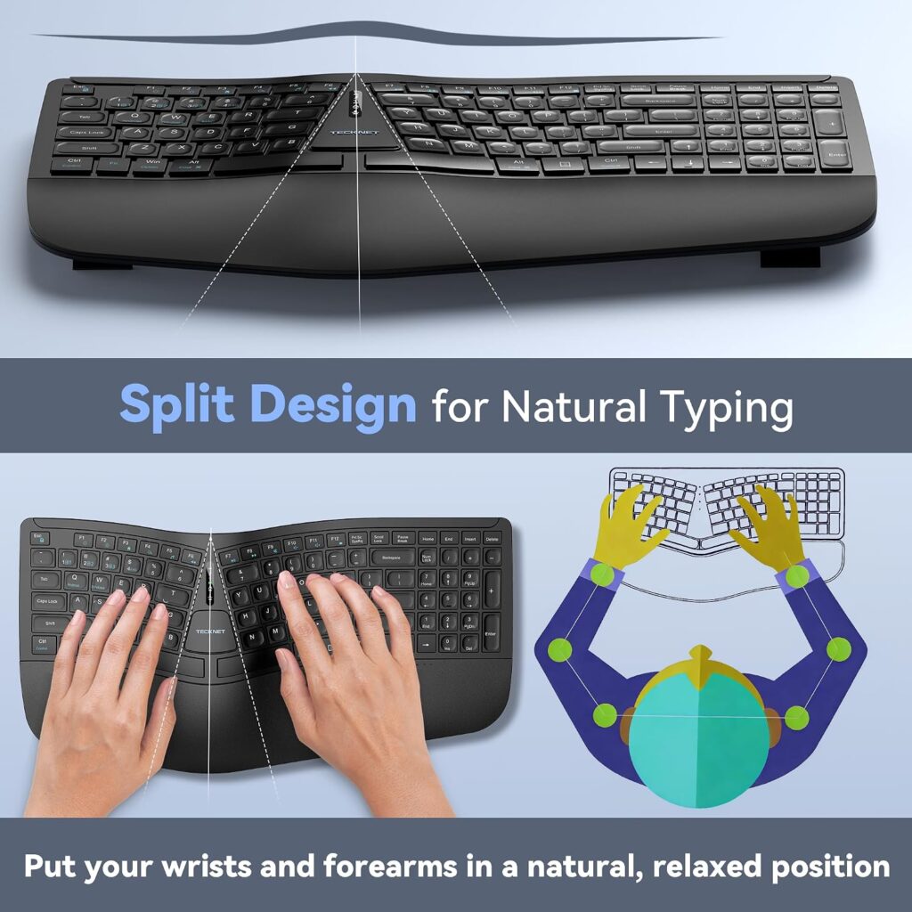 TECKNET Wireless Ergonomic Keyboard