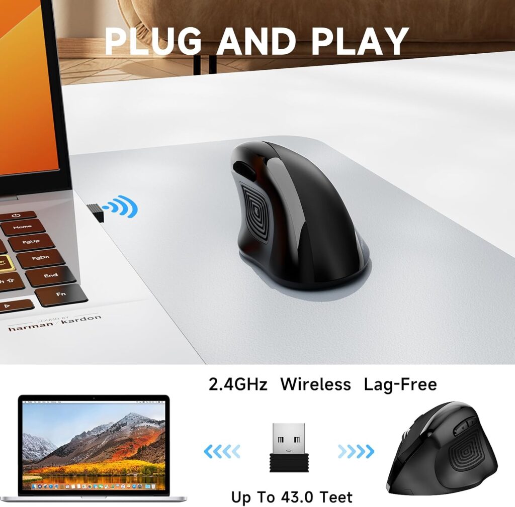 memzuoix Ergonomic Wireless Mouse
